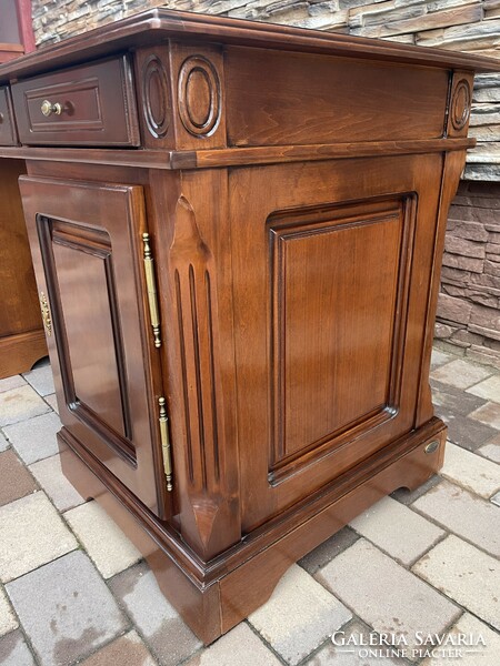 Baroque-style 6-drawer solid beech wood desk in perfect condition