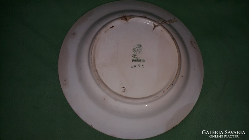 Antik PECSÉTES RITKA JELZÉSŰ KISPEST népművész kézi festés porcelán fali dísz tányér a képek szerint