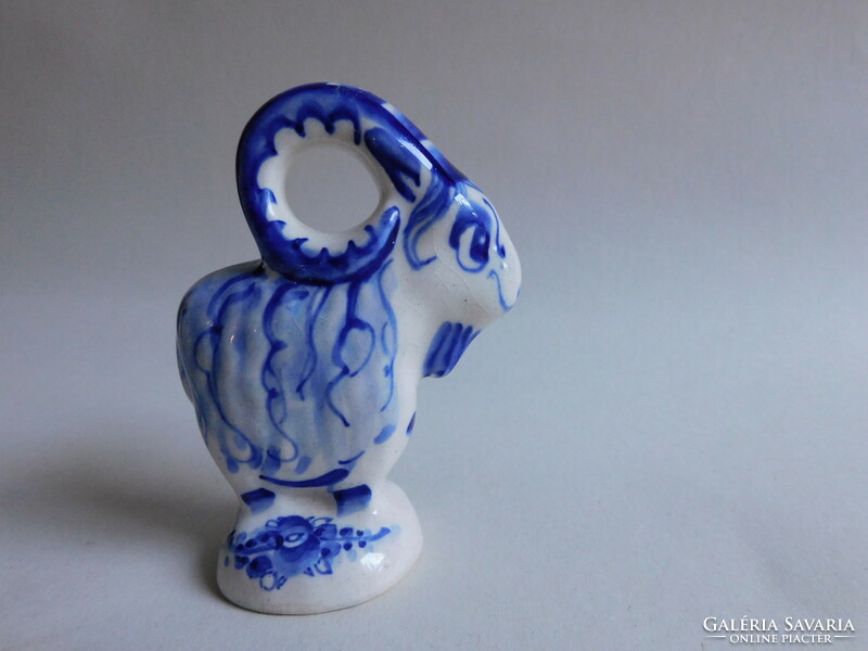 Ram figurine - presumably Russian gzhel porcelain - 10 cm