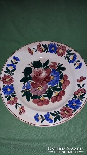 Antik PECSÉTES RITKA JELZÉSŰ KISPEST népművész kézi festés porcelán fali dísz tányér a képek szerint