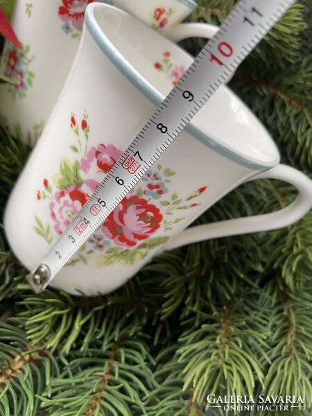 Cath Kidston nagyon szép rózsás bögréi finom angol csont porcelánból párban