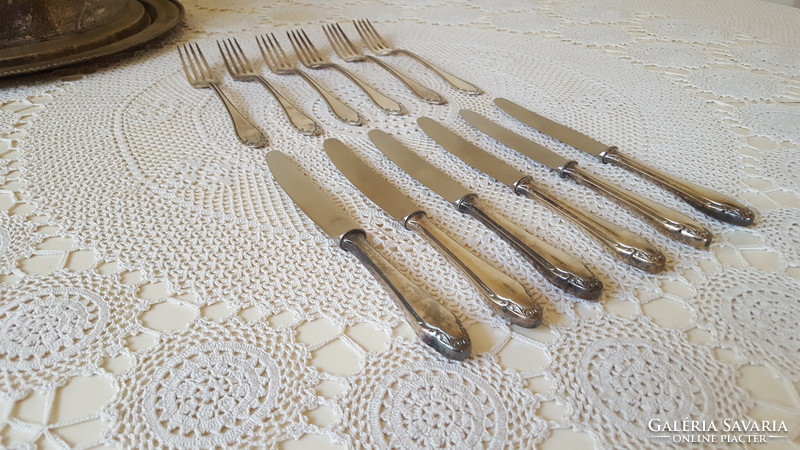 Gr 90 marked, silver-plated dinner cutlery set 12 pcs.