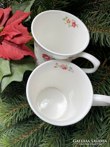 Cath Kidston nagyon szép rózsás bögréi finom angol csont porcelánból párban