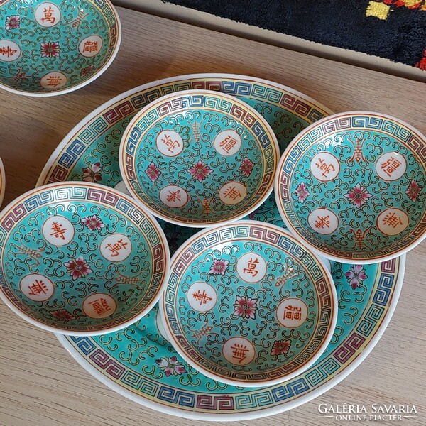 Jingdezhen famille rose shou mun turkish porcelain offering set