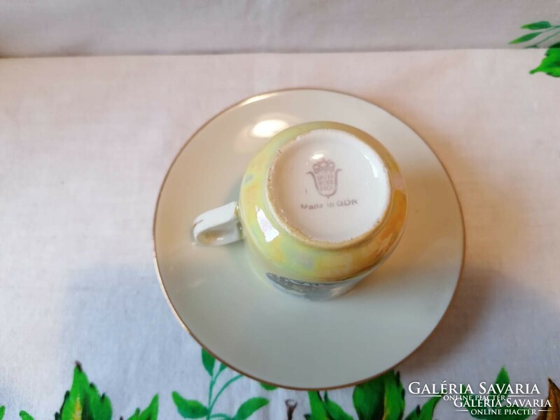 Czech porcelain coffee cup + German saucer