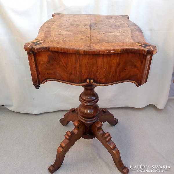 Biedermeier table with spider legs and drawers. Sewing, jewelry holder, laptop table.