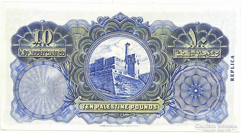 Palesztina Brit mandátum 10 font 1939 REPLIKA