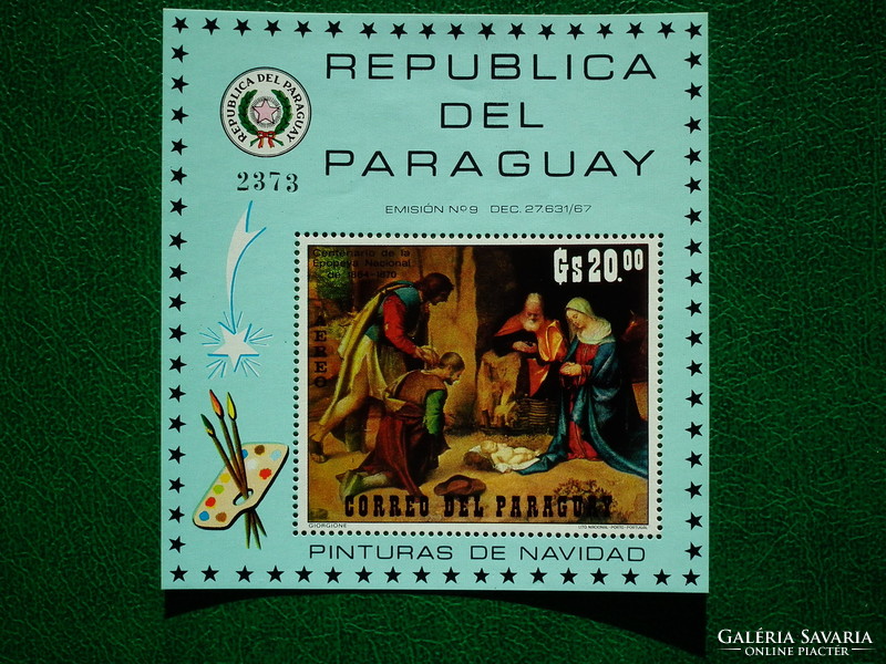 1971. Paraguay - Festők, Festmények: Karácsony - blokk **