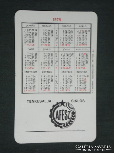 Card calendar, afés, abc presszó, skier, sports restaurant, beremend, residential snack lake, spy, 1979, (2)