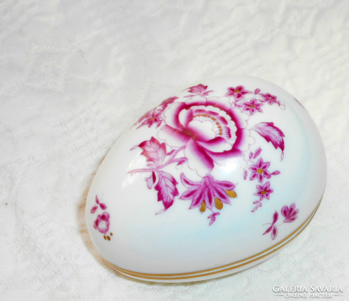 Herend jewelry holder porcelain egg - nanking (pink) motif