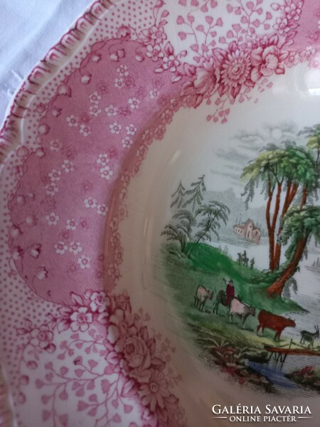 Doulton earthenware plate with a picture of farm life