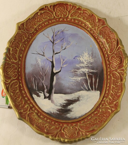 Antique wall picture on a porcelain or ceramic plate