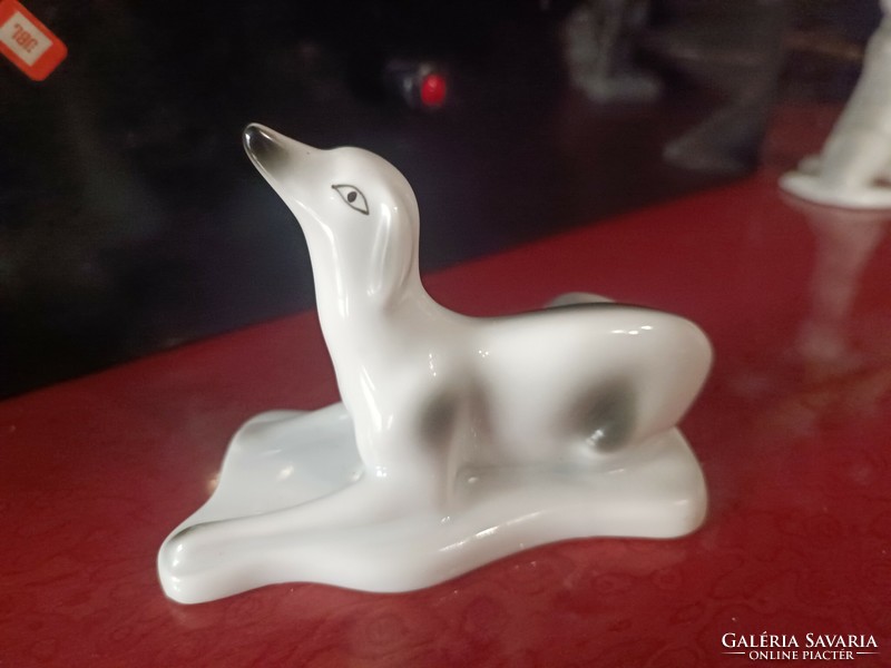 Marked porcelain dog