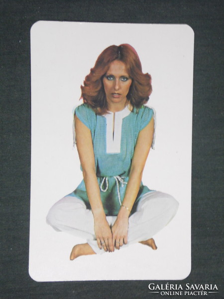 Card calendar, Békéscsaba knitted goods factory, clothing fashion, erotic female model, 1979, (2)