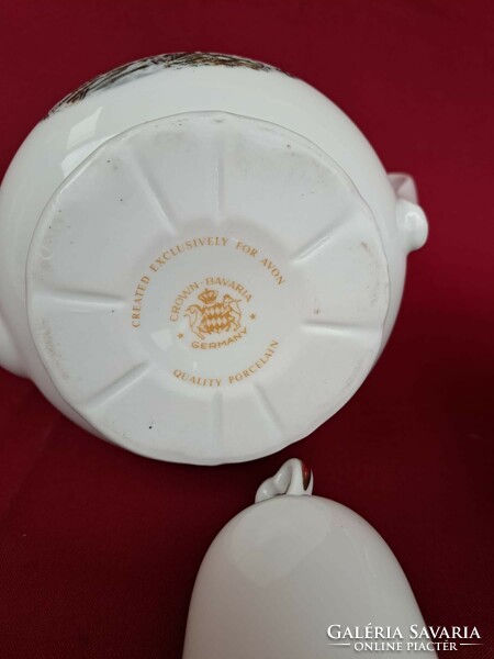 Crown-Bavaria Germany porcelán kávéskannák és csengő téli motívum