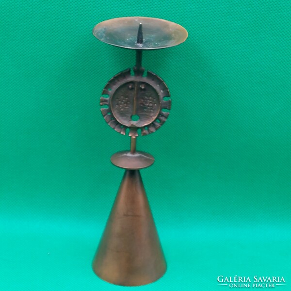 Retro industrial goldsmithing copper alloy candle holder