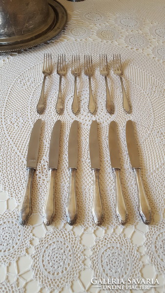 Gr 90 marked, silver-plated dinner cutlery set 12 pcs.