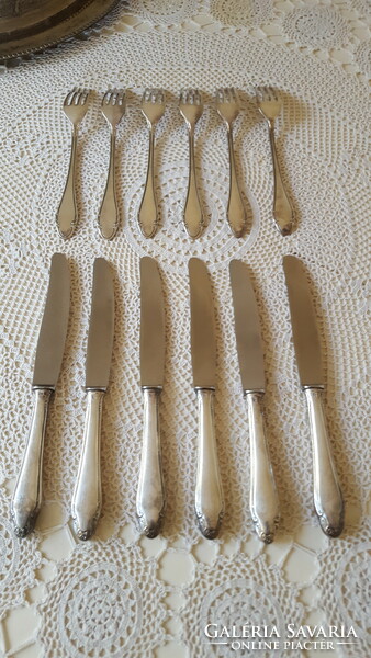 Gr 90 marked, silver-plated dinner cutlery set 12 pcs.