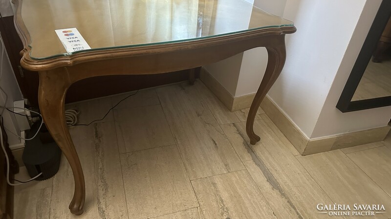 Neobaroque table with glass top