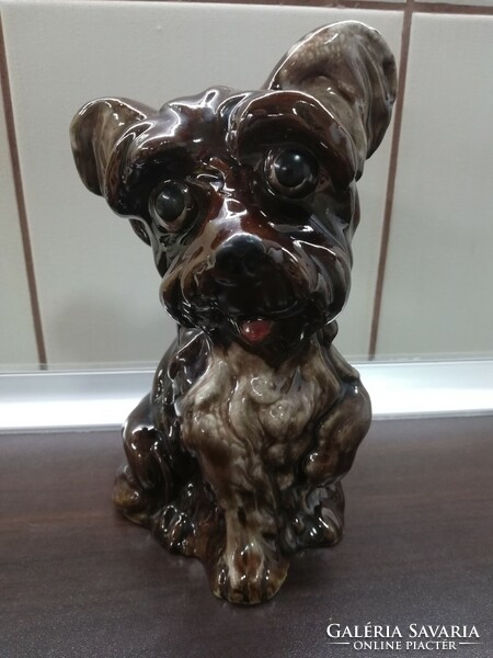 Retro glazed ceramic dog figure