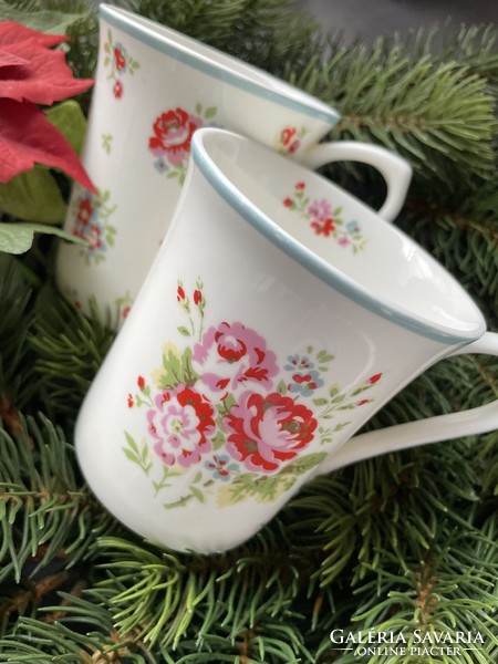Cath kidston's very beautiful rose mugs in a pair of fine English bone china