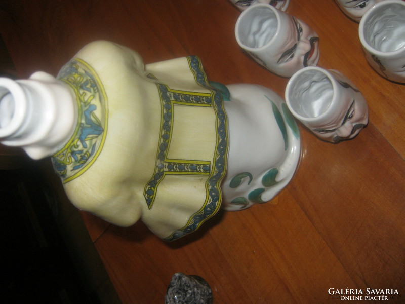 Retro szovjet porcelán italtartó 5 mérges - boldog feles pohárral