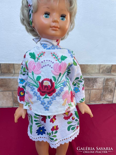 65 Cm high baby doll toy folk Kalocsa embroidery floral