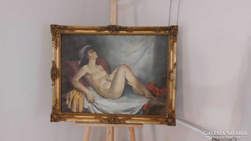 (K) beautiful painting female nude ( reynolds ? ) 72X91 cm with frame