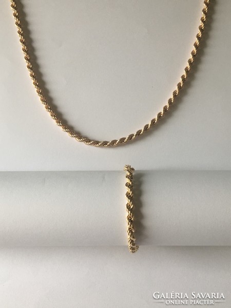 Walles 14 ct rose gold necklace and bracelet set 29.72 g