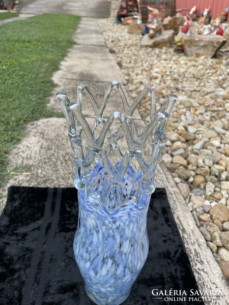 Gyönyörű karcagi berekfürdői üveg váza Gyűjtői mid-century modern