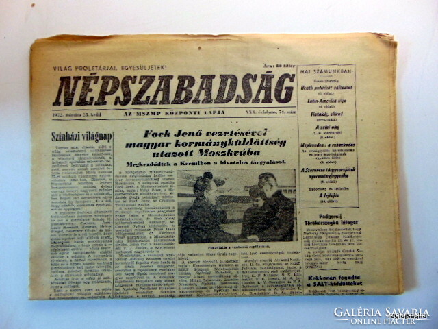 1972 március 28  /  Népszabadság  /  Születésnapra!? EREDETI ÚJSÁG! Ssz.:  23776