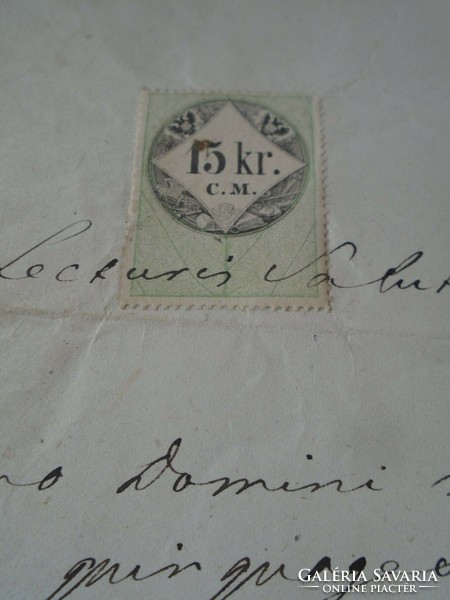 Za470.23 Old document - johannes olexa - anna terro 1856 pest document stamp, wax seal