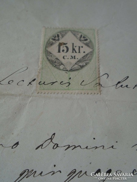 ZA470.23  Régi irat- Johannes Olexa- Anna Terro  1856  Pest  okmánybélyeg, viaszpecsét