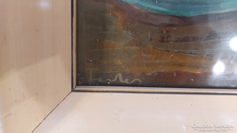 (k) Farkas Lídia képcsarnokos csendéletfestmény 66x56 cm kerettel