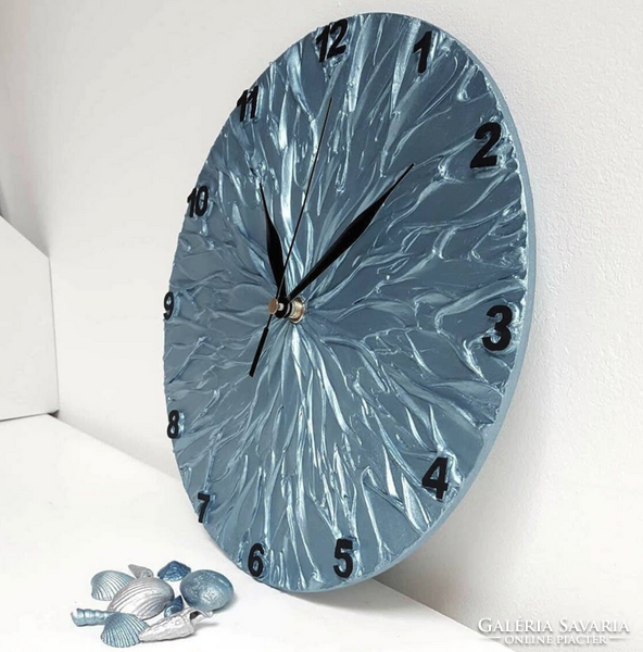Pilipart: blue handmade wall clock 25cm