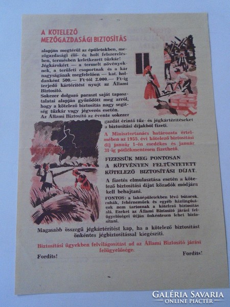 ZA470.2  Állami Biztosító  -Gyönyörködik szép állataiban a gazda- biztosítási reklám 1950 körül