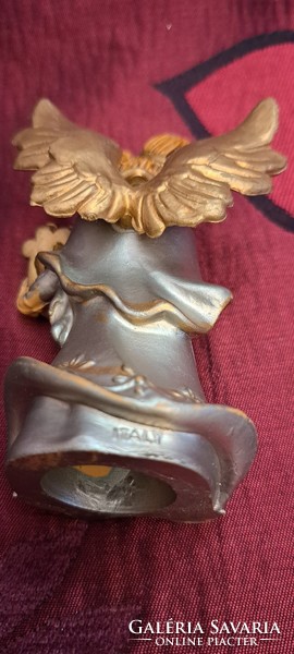 Old Italian angel with harp, Christmas tree decoration (l4259)