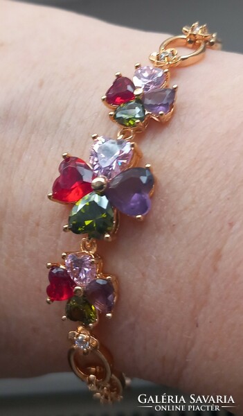 Gold-plated rhinestone bracelet