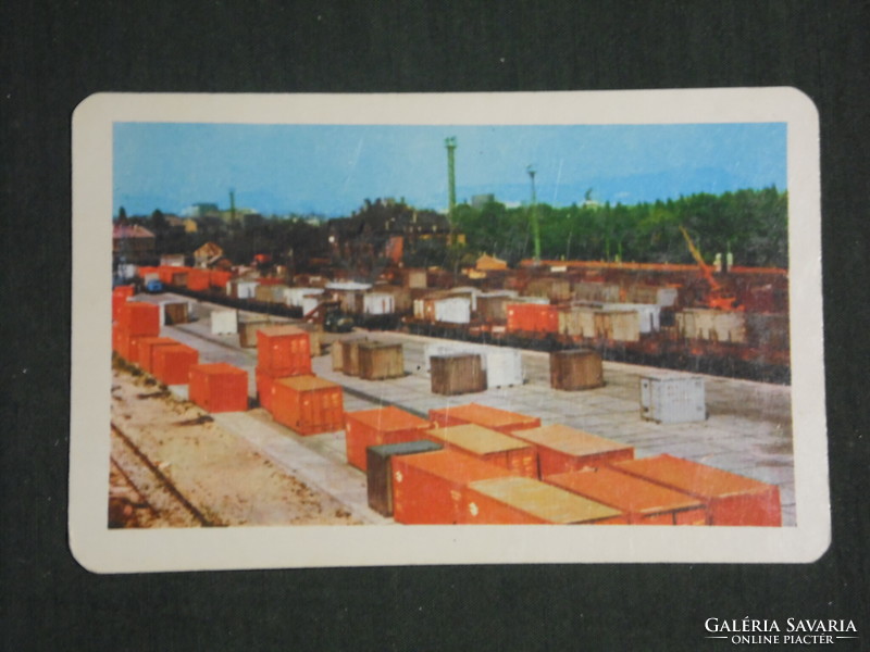 Card calendar, máv railway, transport, loading, container station, 1979, (2)