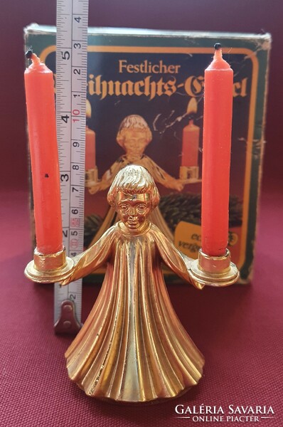 Gold-plated Christmas candle holder angel angel face decoration accessory ornament 23.9 carat candle