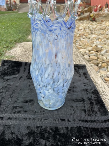Gyönyörű karcagi berekfürdői üveg váza Gyűjtői mid-century modern