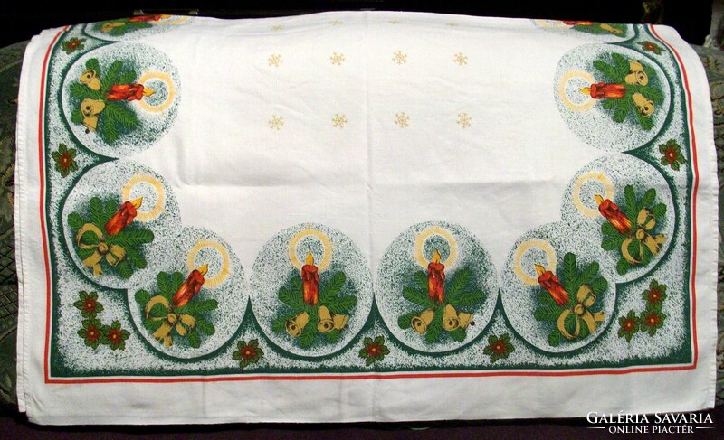 Nice Christmas large linen tablecloth