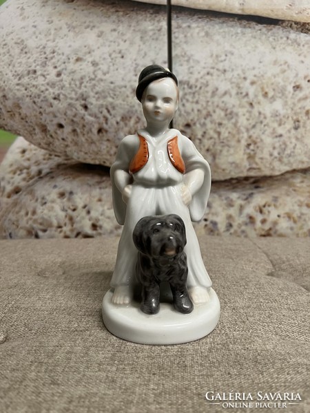 Herend porcelain shepherd dog with rare marking a60