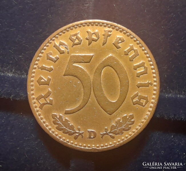 Német III. Birodalom 50 pfennig  1935 D . POSTA VAN  ! Olvass !