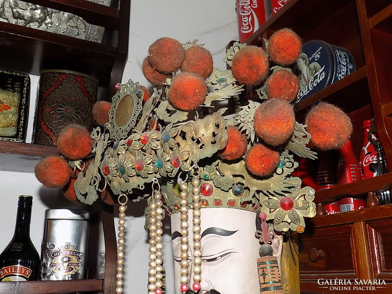 Jade Emperor on the Dragon Throne, with original imperial crown, huge carved Taoist wooden statue