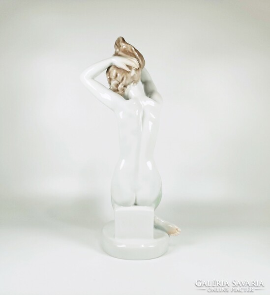 Herendi, seated female nude figure, lux elek design, 37 cm., Flawless! (D003)