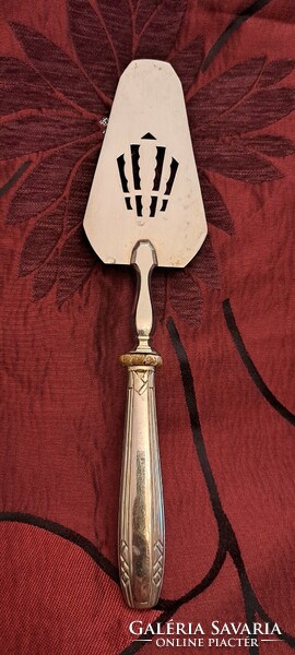 Antique silver-plated cake spatula, cake serving spoon (l4252)