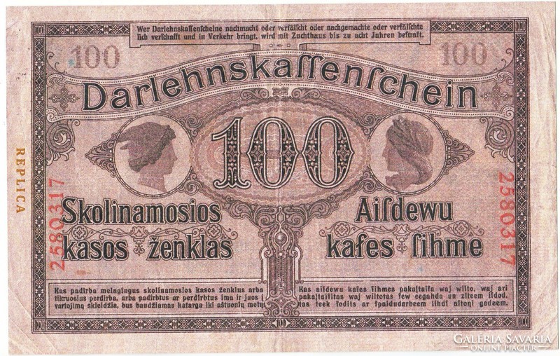 Németország 100 Német papírmárka 1918 REPLIKA