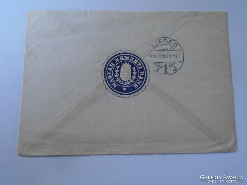 Za470.5 Hungarian National Bank letterhead on an envelope addressed to the actor Lázár Gida (Gedeon)