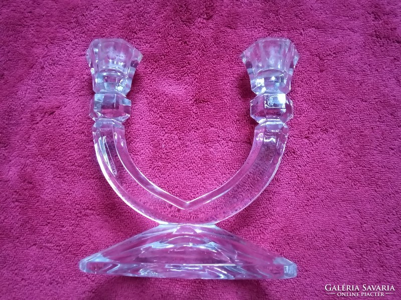 Glass double-arm candle holder for Christmas, New Year's Eve and New Year celebrations